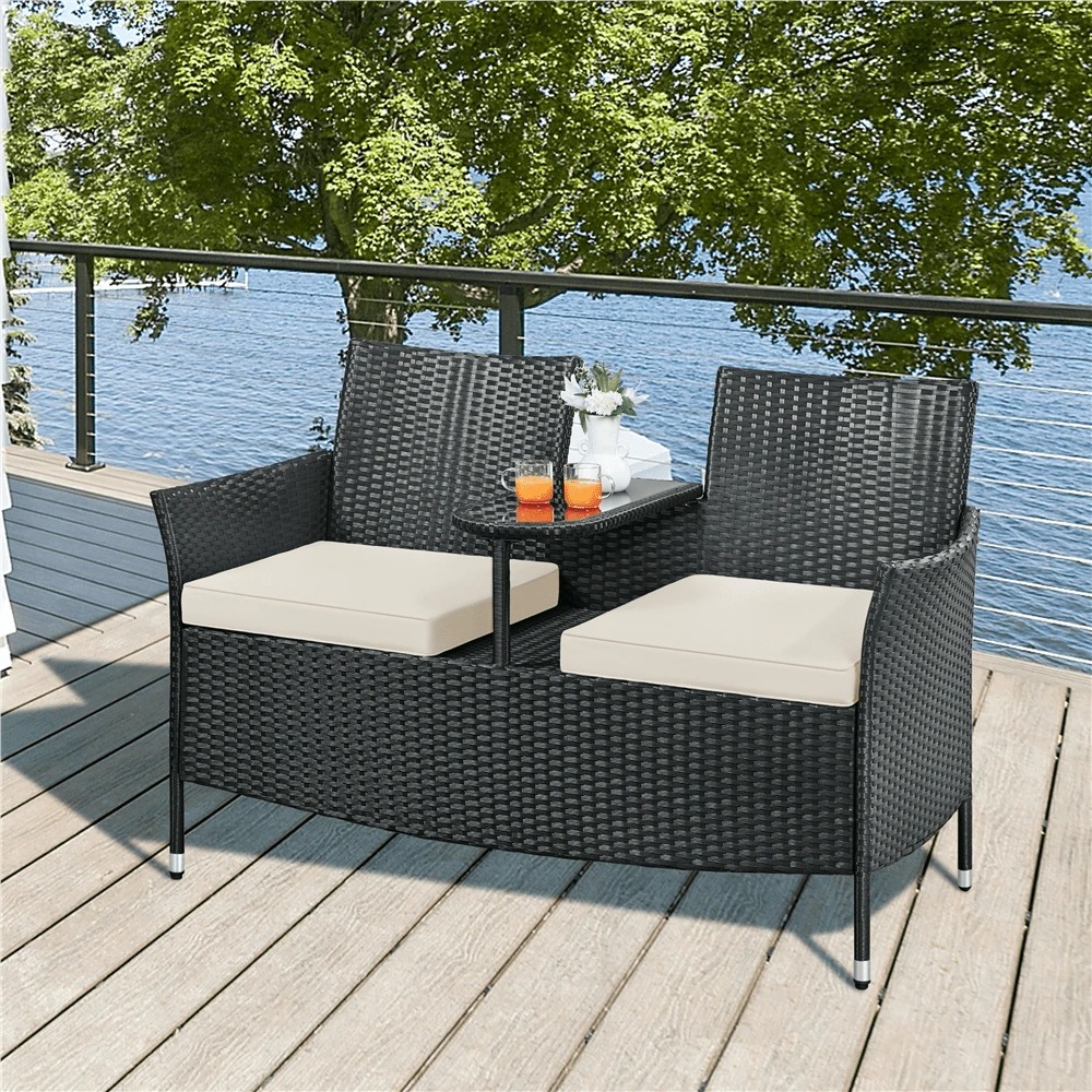 Outdoor Furniture Table And Chairs - Премиум-комплект уличной мебели из искусственного ротанга: